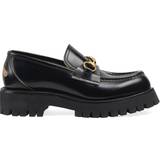 Gucci Sort Lave sko Gucci Horsebit Loafers With Black Lug Soles