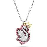 Rhodium Charms & Vedhæng Swarovski Pop Swan pendant, Swan, Pink, Rhodium plated