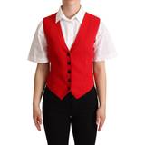 One Size Veste Dolce & Gabbana Leopard Print Waistcoat Vest Red