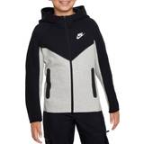 Nike Aftagelig hætte Børnetøj Nike Older Kid's Sportswear Tech Fleece Full Zip Hoodie - Dark Grey Heather/Black/Black/White (FD3285-064)