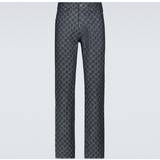 Gucci Skind Bukser & Shorts Gucci GG jacquard logo jeans blue 29