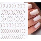 Negleprodukter Shein 1sheet Golden Line Nail Stickers Gold Thorns Curve Stripe Lines Nail Art Decoration
