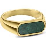 Ringe Orisun Guldfarvet Afrikansk Jade Signet Ring