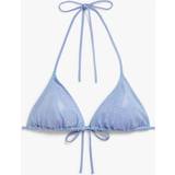 Dame - Turkis Bikinitoppe Monki Glitter Triangle Bikini Top Turquoise, Bikinitoppe. Farve: Turquoise glitter størrelse