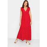 Lang - Rød Kjoler LTS Tall Red Broderie Anglaise Frill Maxi Dress Tall Women's Maxi Dresses