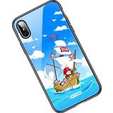 Rock Hvid Mobiltilbehør Rock iPhone XS Max Bear Pirate Ship Cover m. Glas Bagside