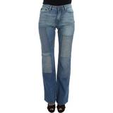 True Bådudskæring Tøj Cavalli Women Wash Cotton Slim Fit Bootcut Jeans Blue