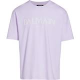 Balmain Lilla Tøj Balmain Purple Bonded T-Shirt QCU LILAS CLAIR/BLAN