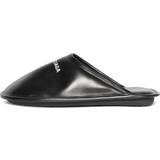 Balenciaga Hvid Sko Balenciaga Logo leather slippers black