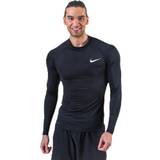Polyester - Slids Undertøj Nike Pro Top LS White/Black, Male, Tøj, Skjorter, Træning, Sort