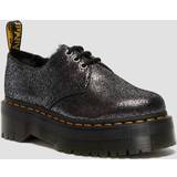 Dr. Martens Sort Sneakers Dr. Martens Men's 1461 Faux Fur-Lined Metallic Leather Platform Shoes in Black/Metallic