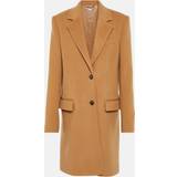 Stella McCartney V-udskæring Tøj Stella McCartney Iconics Structured SingleBreasted Coat, Woman, Camel, Camel