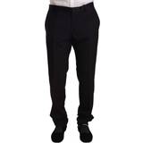 Herre - Silke Bukser Dolce & Gabbana Black Wool Formal Tuxedo Trouser Men's Pants