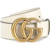 Gucci GG leather belt white