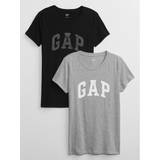 GAP Sort Tøj GAP Womens Logo T-Shirt Heather Grey Black
