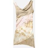 Dame - Korte kjoler - Silke Aries Silk Spiral Dress Brown