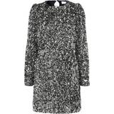 Lang - Paillet Tøj Selected Sequin Mini Dress - Silver