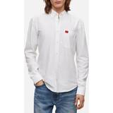 Hvid - Kort ærme - Lærred Tøj Hugo Evito Cotton-Canvas Shirt White