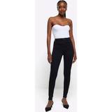 6 - Lang Bukser & Shorts River Island Womens Black High Waisted Super Skinny Jeans Black 14S