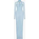 Lang - Polyuretan Kjoler Fendi Long Dress In Light Blue Silk
