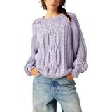 Free People Hipsters Tøj Free People Frankie Cable Sweater Heavenly Lavender, Heavenly Lavender