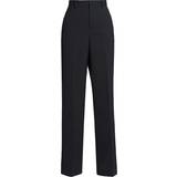 Lærred - XS Bukser Sacai Womens Black Structured-waist Wide-leg Mid-rise Woven Trousers