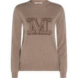 Max Mara Beige Tøj Max Mara Pamir logo cashmere sweater beige