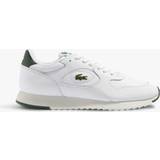 Lacoste Herre Sneakers Lacoste Men's Linetrack Leather Trainers White & Green