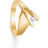 Randers Sølv Karat Guld Ring med Diamant 0,10 Carat W/SI