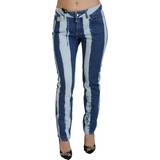 Dolce & Gabbana Dame - W31 Jeans Dolce & Gabbana Cobalt Blue Stripes Skinny Denim Cotton Jeans IT42