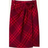 Ternede - Uld Nederdele Burberry Red Check Midi Skirt RIPPLE IP CHECK