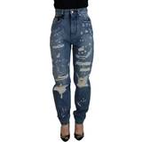 Dame - Silke Jeans Dolce & Gabbana Blue Tattered Skinny Denim Cotton Jeans IT38