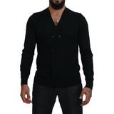 Cashmere - Sort Tøj Dolce & Gabbana Black Cashmere Button Down Cardigan Sweater IT50