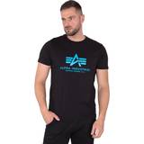 Alpha Industries Sort Tøj Alpha Industries Herren Basic T-Shirt,Schwarz Black/Blue 93