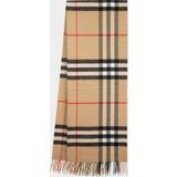 Burberry Dame Tilbehør Burberry Womens Archive Beige Giant Check Fringed Cashmere Scarf