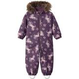 Lilla Flyverdragter Name It Snow10 Suit with Dancing Unicorn - Arctic Dusk (13223024)
