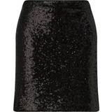 Comma Nederdele Comma Short Mesh Skirt with Sequins - Black
