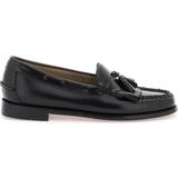 G.H. Bass Sort Sko G.H. Bass Esther Kiltie Weejuns Loafers In Brushed Leather