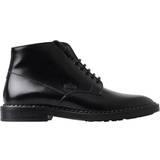 Herre - Sort Ørkenstøvler Dolce & Gabbana Black Leather Men Short Boots Lace Up Shoes EU39/US6