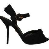 38 ½ - Stilethæl Højhælede sko Dolce & Gabbana Black Tulle Stretch Ankle Buckle Strap Shoes EU40.5/US10