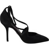 Stilethæl Højhælede sko Dolce & Gabbana Black Suede Ankle Strap Pumps Heels Shoes EU37/US6.5