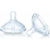 Nuby Transparent Babyudstyr Nuby Natural Touch Extra Slow Flow Replacement Nipple 2-pack