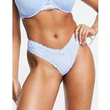 Polyamid - Ternede Trusser Pour Moi Luxe Linear lace v front brazilian brief in blue10