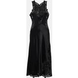 Korte kjoler - Silke - Sort Isabel Marant embroidered silk-blend midi dress black