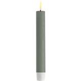Grøn - Plast Lysestager, Lys & Dufte Deluxe Homeart Stick Sage Green LED-lys 15cm 2stk