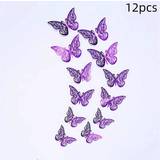 Plast Vægdekorationer Shein 12pcs 3D Butterfly Butterfly Väggdekor