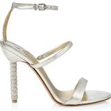 3 - Snørebånd Højhælede sko Sophia Webster Rosalind Metallic Crystal-Heel Sandals SILVER 10B