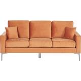 Orange - Sølv Sofaer Beliani Gavle Orange/Silver Sofa 183cm 3 personers
