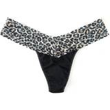 Hanky Panky Trusser Hanky Panky Women's Supima Cotton Low Rise Thong With Contrast Trim Classic Leopard Sale Black, One