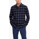 Selected Herre - XL Skjorter Selected Flannel Overshirt Blå